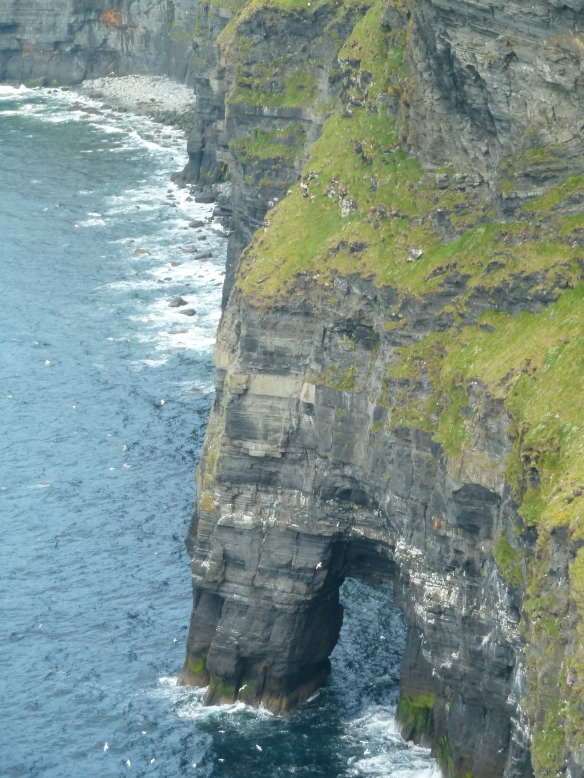 A closeup of the Cliffs of Moher